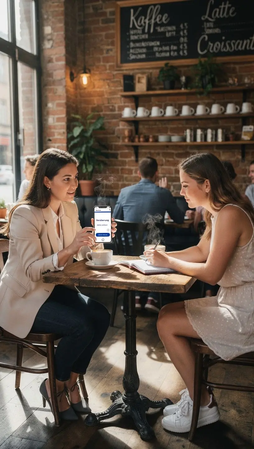 Nahaufnahme eines Beraters, der einem jungen Fahrer umfassende Informationen zur Kfz-Versicherung in Deutschland erklärt.